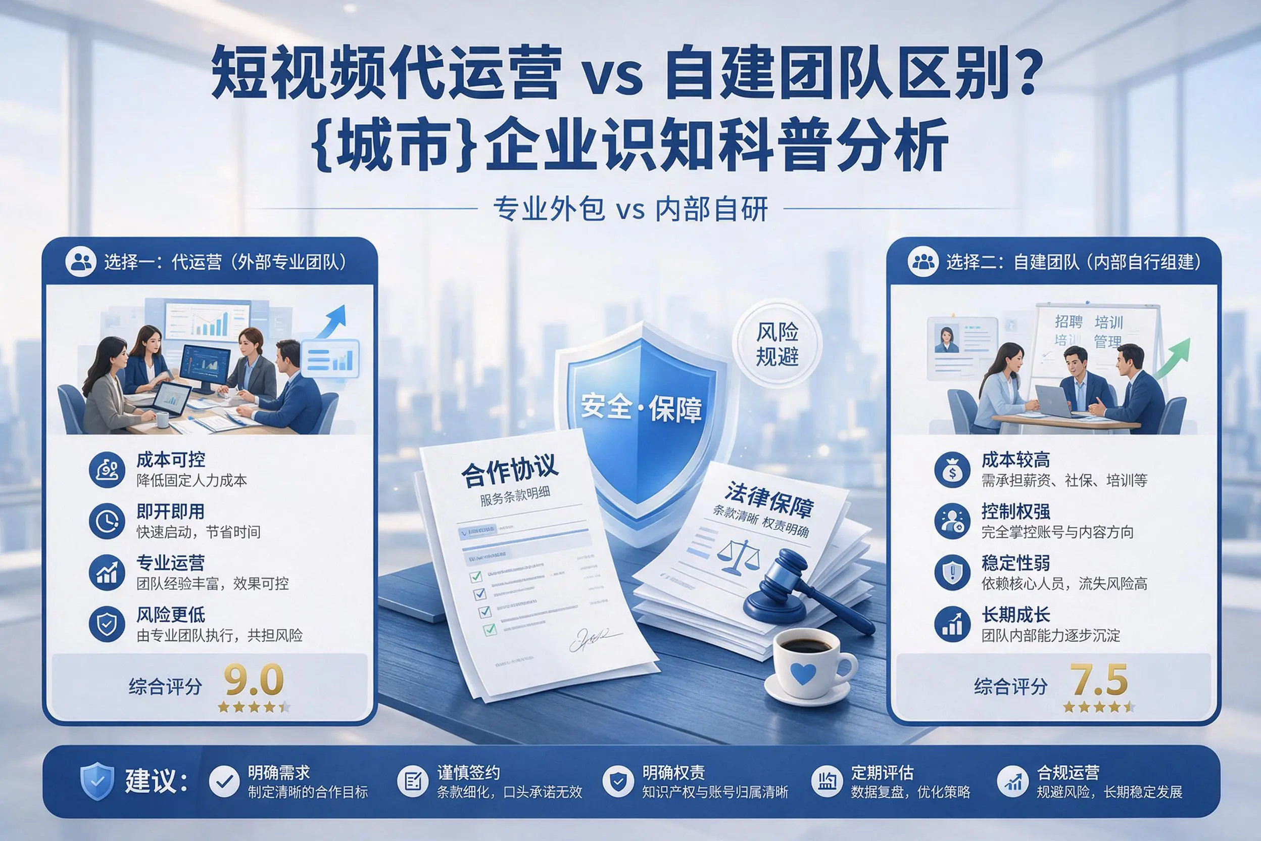 短视频代运营与自建团队区别?伊犁企业认知科普分析