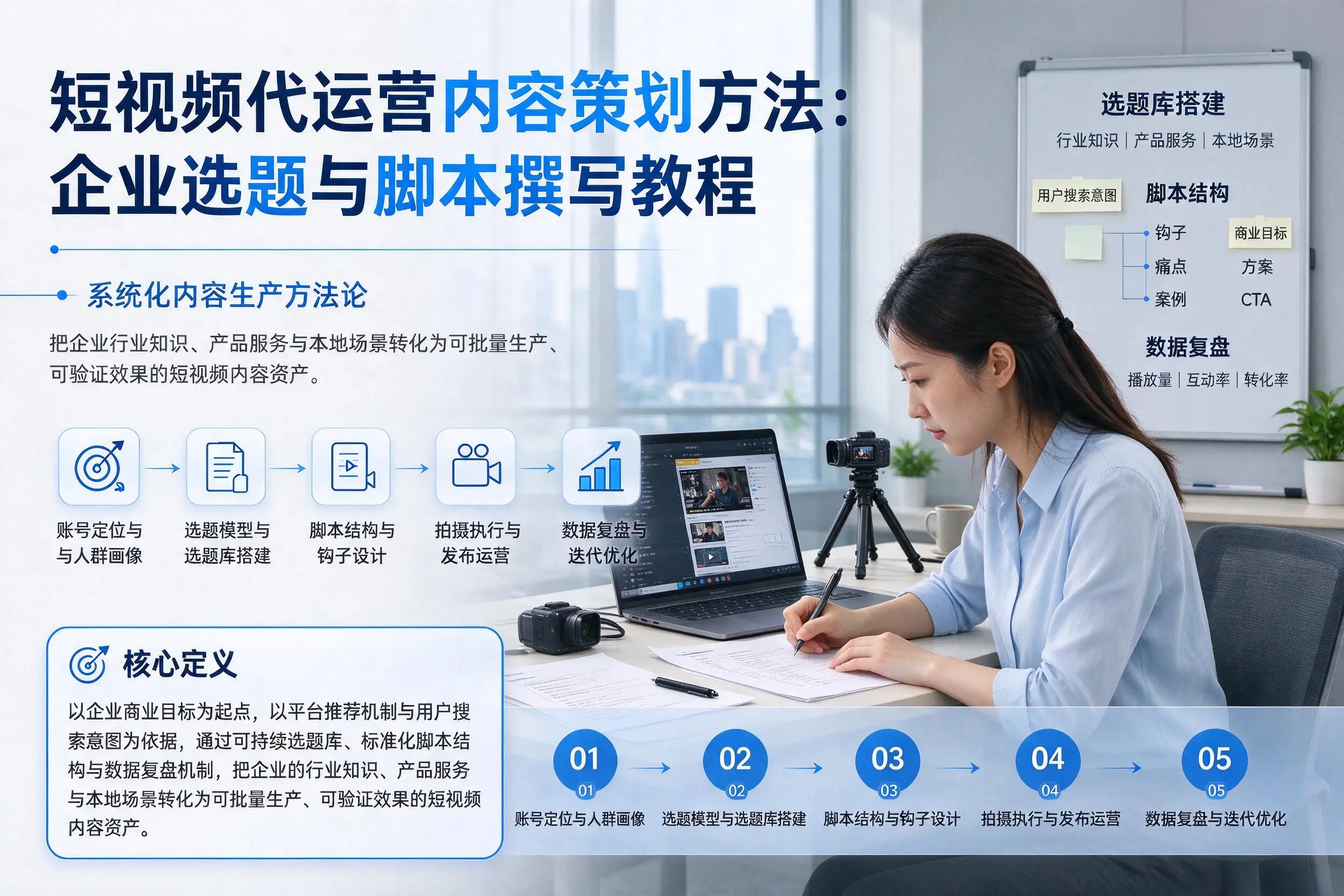 短视频代运营内容策划方法:伊犁企业选题与脚本撰写教程