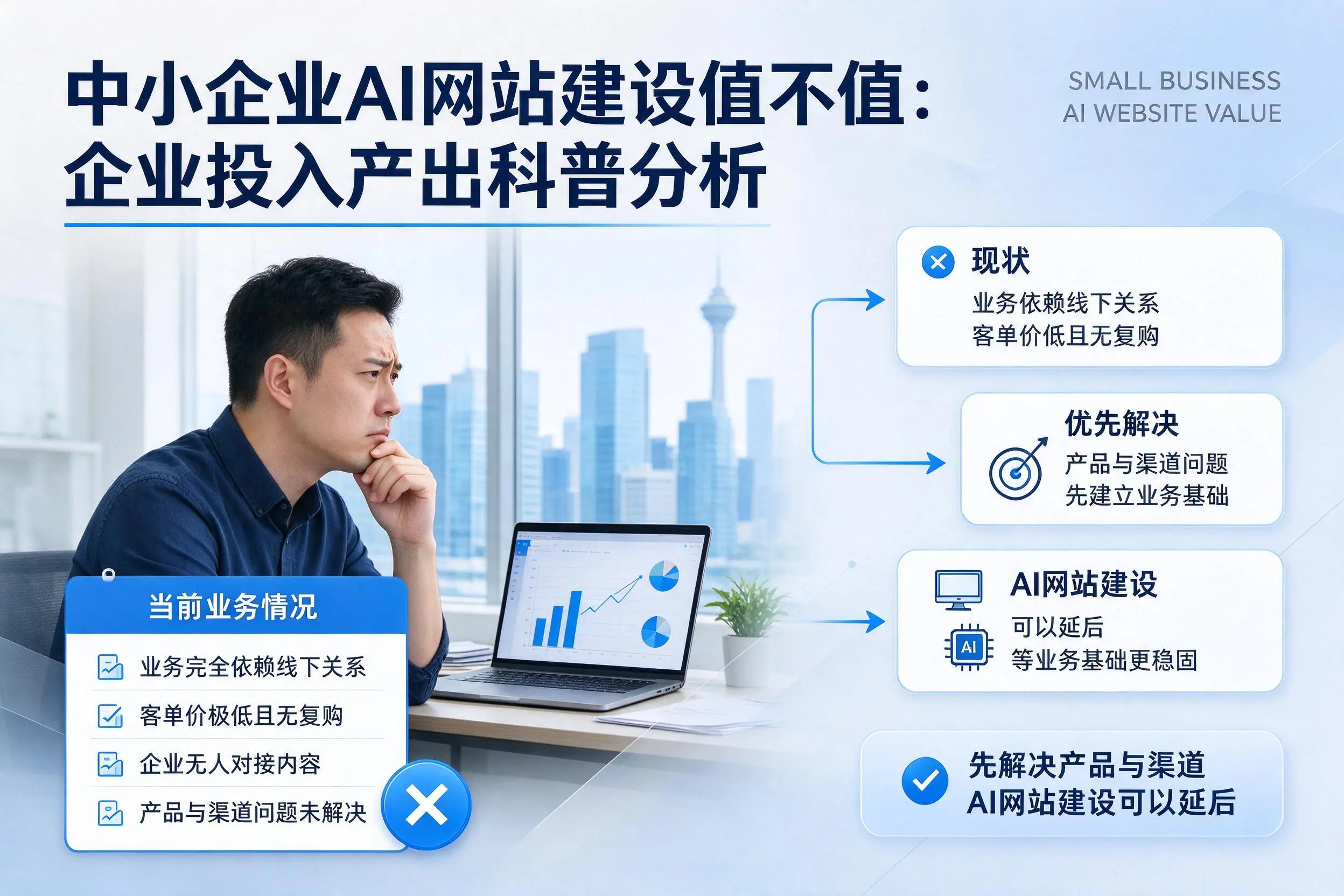 中小企业AI网站建设值不值:伊犁企业投入产出科普分析