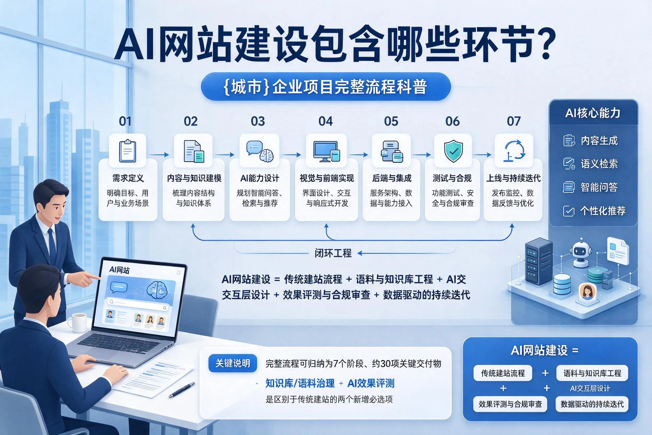 AI网站建设包含哪些环节?伊犁企业项目完整流程科普
