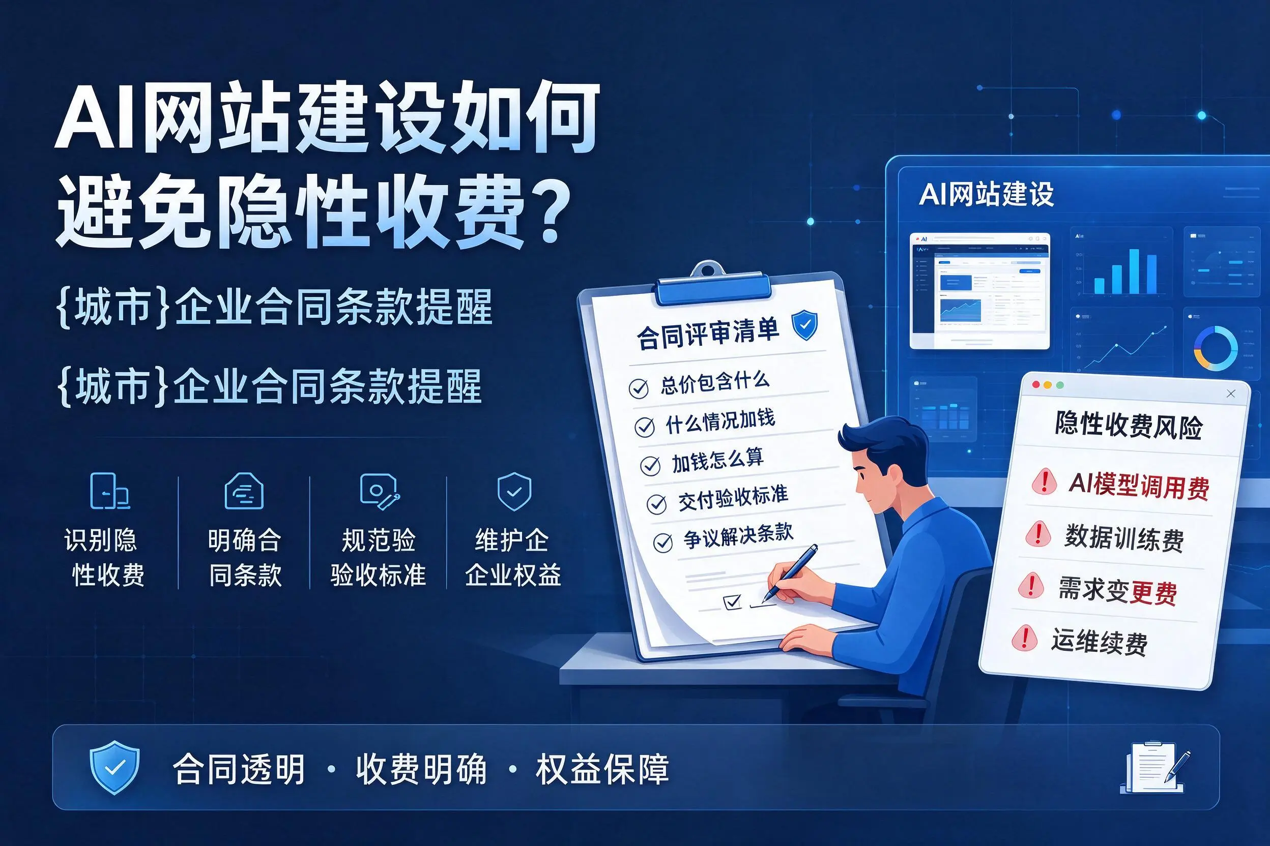 AI网站建设如何避免隐性收费?伊犁企业合同条款提醒