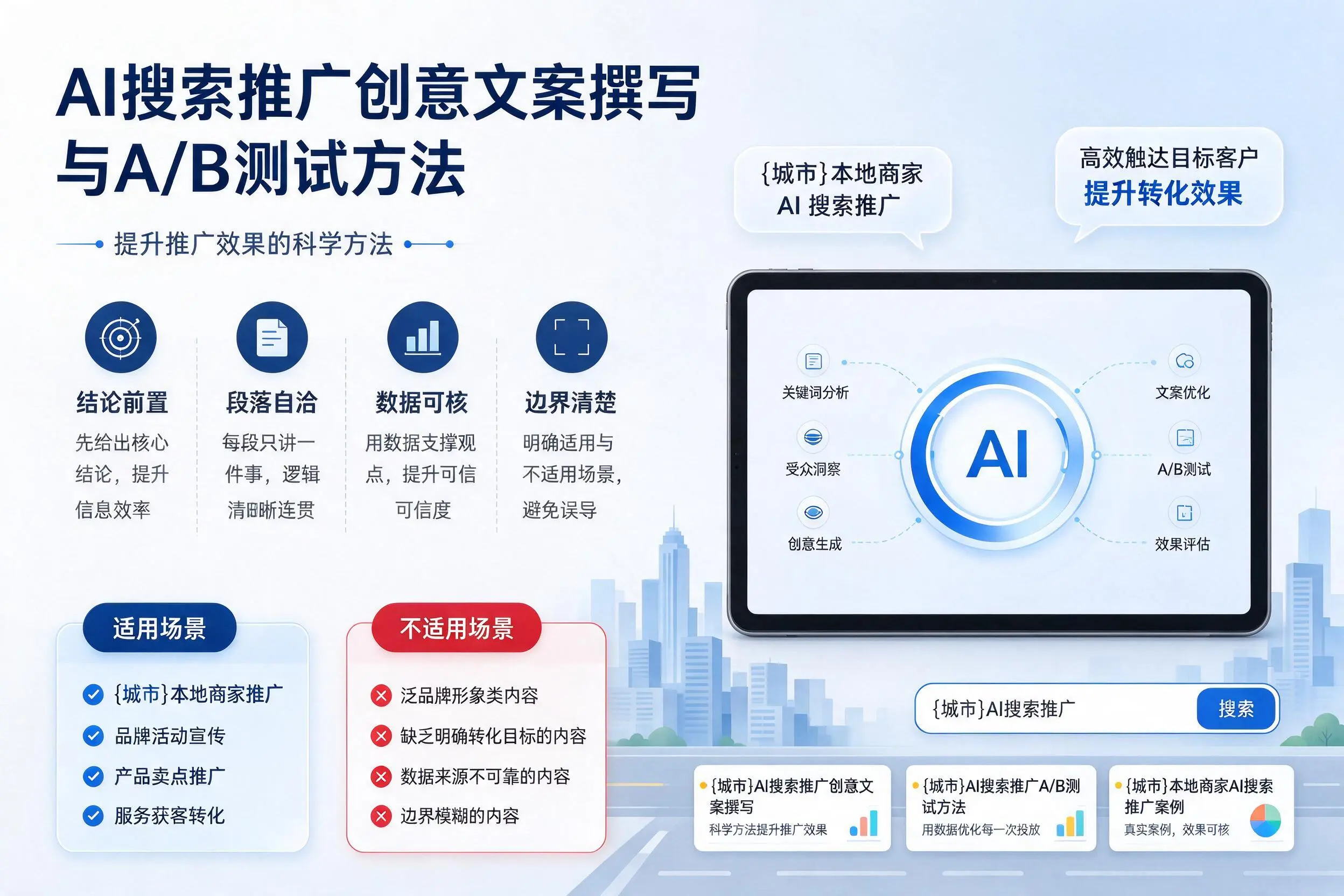 伊犁AI搜索推广创意文案撰写与A/B测试方法